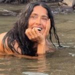 Salma Hayek Goes Skinny Dipping in Sultry Photos for 60th Birthday